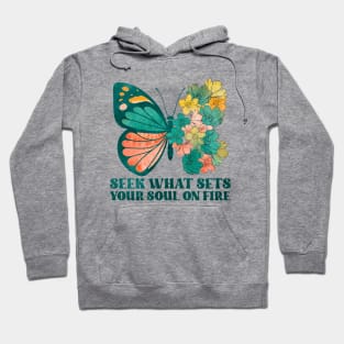 Soul on Fire butterfly flowers Hoodie